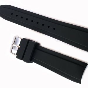 20mm Rubber curved Watchband Strap with buckle